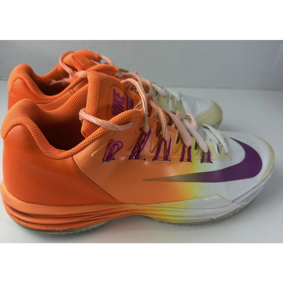 Nike Lunar Ballistec 1.5 Tennis Shoes Men’s Size 11.5 Orange Purple 705285-800 - Picture 4 of 16